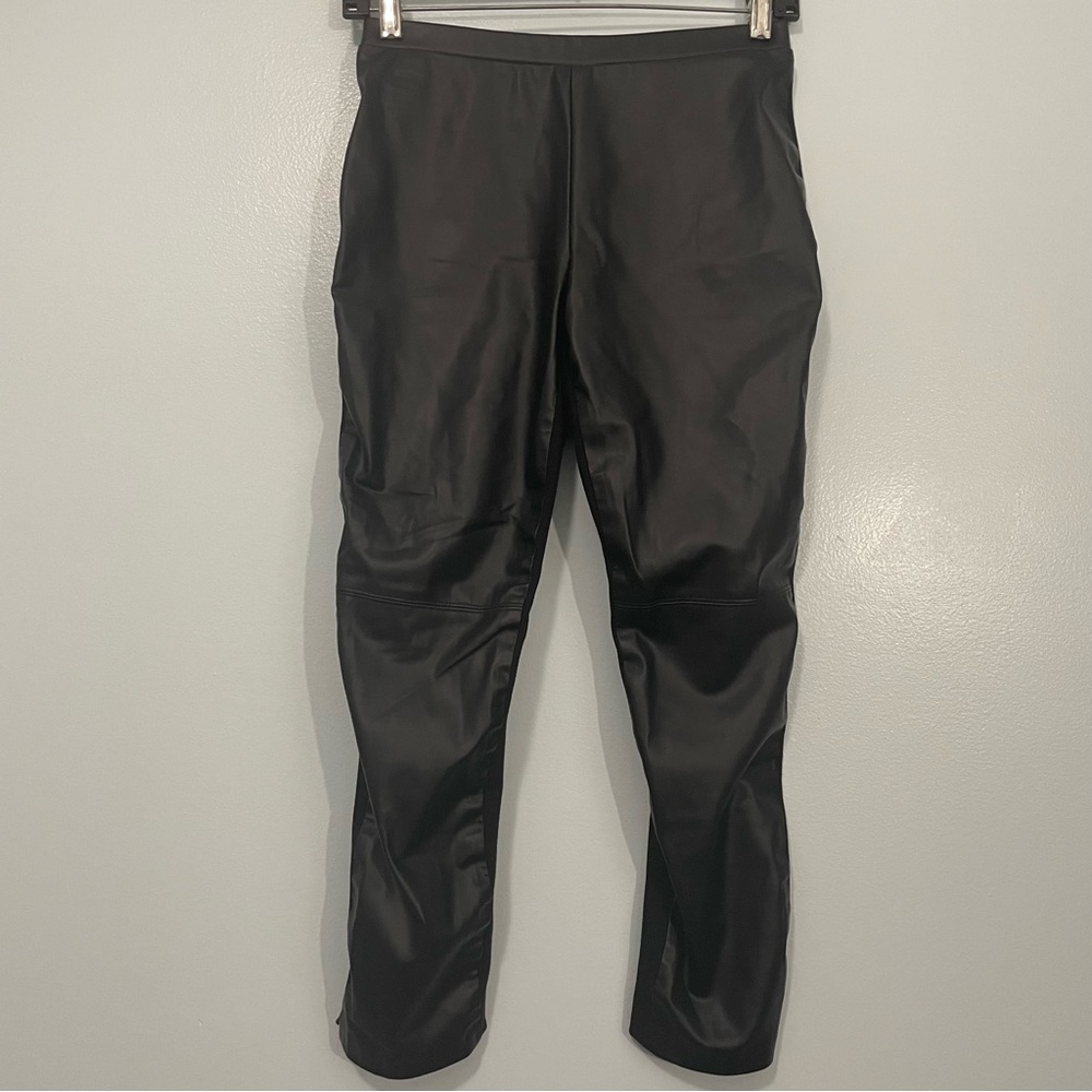 Milly Minis Black Vegan Leather Front Panel Legging 14 Girl